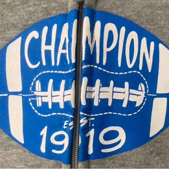 EUC Boy’s Gray Champion Lightweight Zip Hooded Pockets Football Jacket 12 Months - Picture 2 of 8